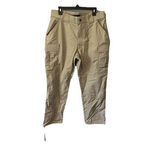 5.11 Tactical Cargo Pants Mens Size Large Self Adjusting Waist Cinch Hem Khaki